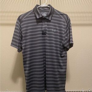 Under Armour Men's Gray Striped Polo Shirt